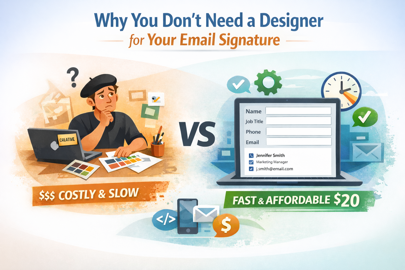 Email Signature Layout: Online Tools vs Designer Work