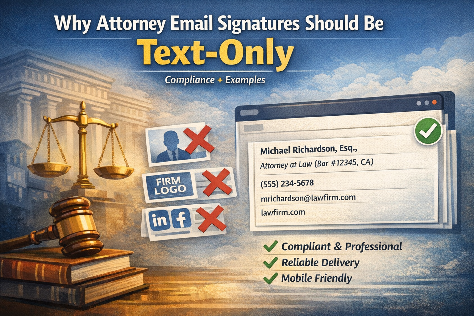 Attorney Email Signature: Text-Only Format & Examples